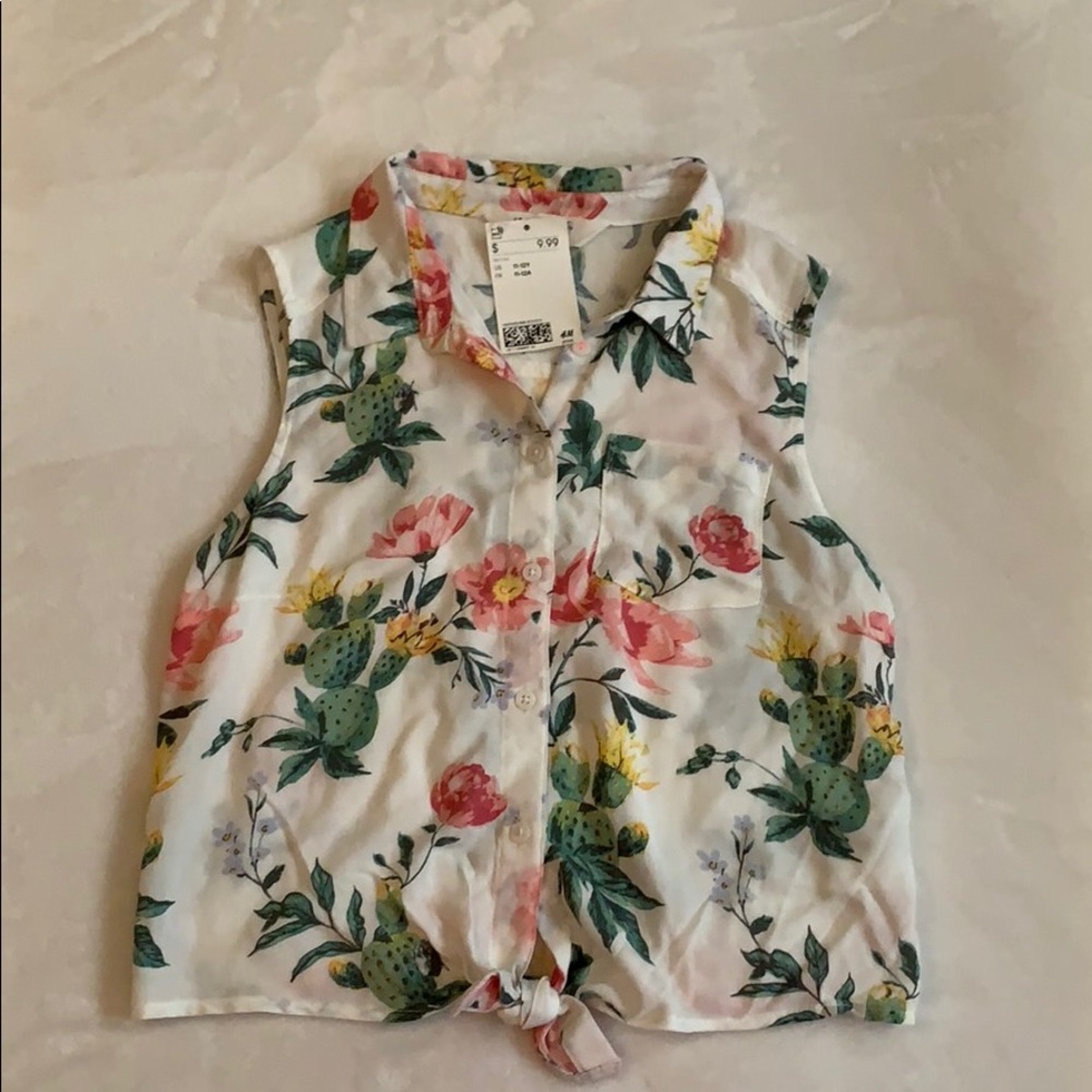 H & M off shoulder tie Shirts Sz 11/12